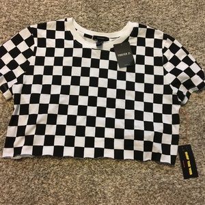 Forever21 checkered crop top aesthetic